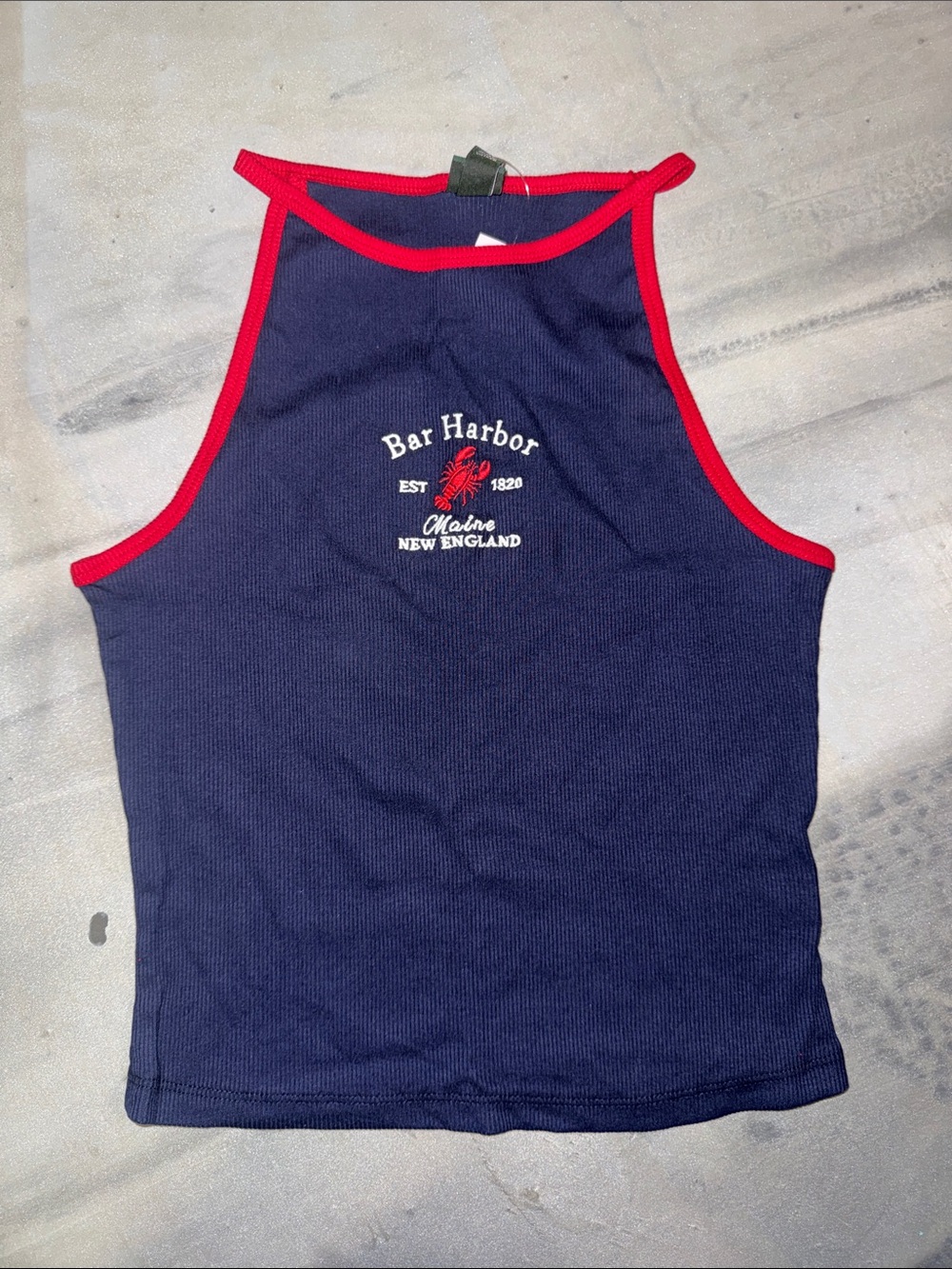 wild fable Navy Tank Top with Red Trim